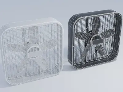 Box Fan with 4K and 2K Textures Low-poly 3D model
