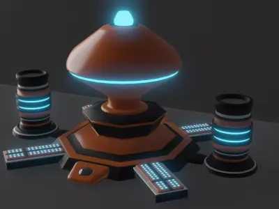 Sci-Fi Machine  Low-poly 3D model