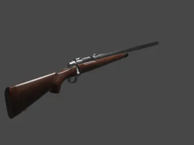gun download with human and rig free Low-poly 3D model