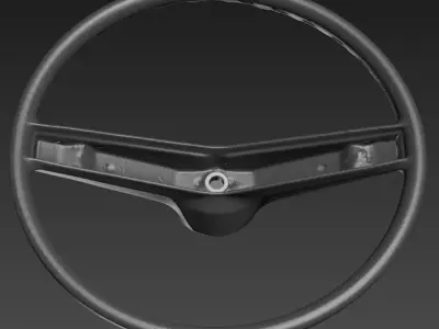 Volga GAZ-24 steering wheel 3d scanned PBR 3D print model