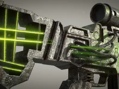 Sci-fi Weapon Low-poly 3D model 2
