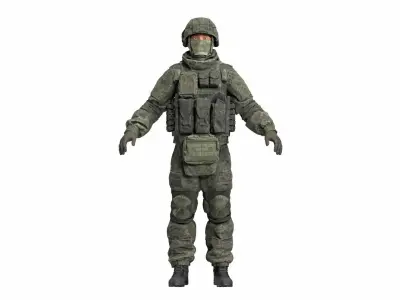 Russian Soldier Ratnik V2 Low-poly 3D model