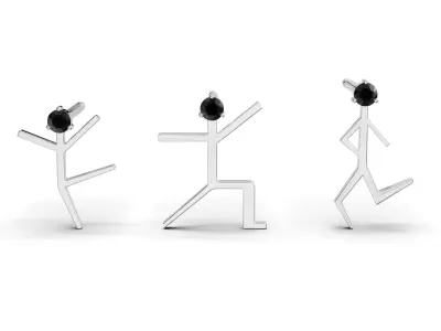 Earrings in the form of men 3D print model  part 2 3D print model