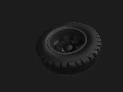 Worn Vehicle Wheel 3D Model 3D model