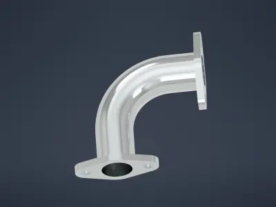 Flanged 90 Degree Elbow Free 3D model