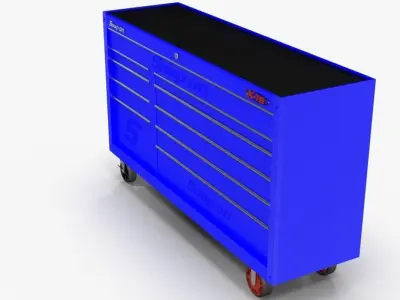 Tool Storage Blue Low-poly 3D model