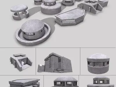 Military Bunker Collection  3D Model Pack