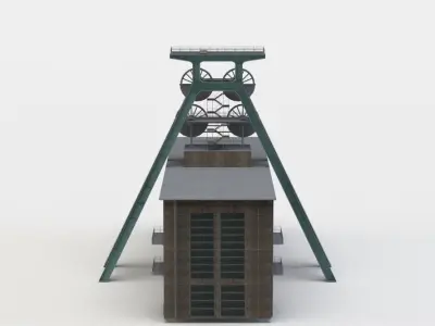Shaft tower Low-poly 3D model