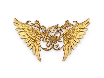 Wings Printable carved decor 08 3D model