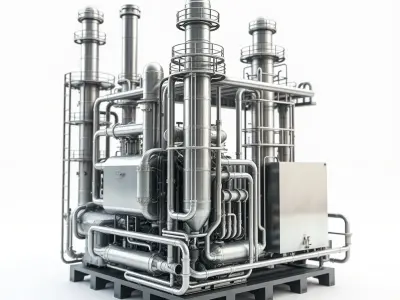 Industrial Refinery Equipment D Model Pack Low-poly 3D model