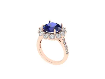 Solitaire Engagement Ring 3D print model 93