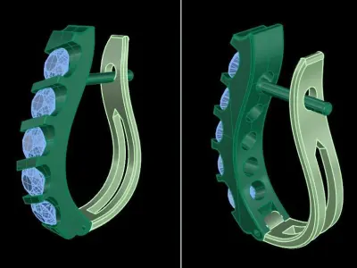 Diamond Hoop Droplet Earrings  3D print model