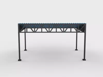 steel frame carport 03 3D model
