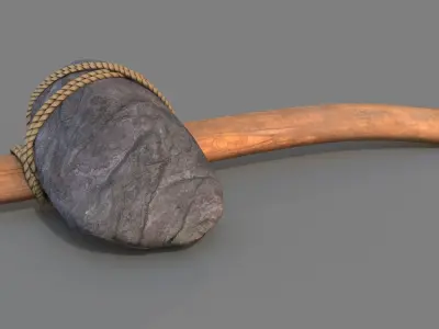 ancient ax Low-poly 3D model