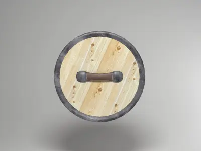 Simple Wooden Shield 3D model