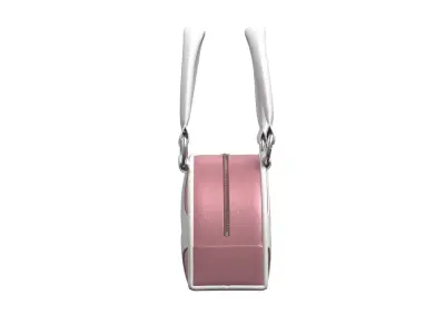 Pink Leather Half moon Tote Bag 3D model