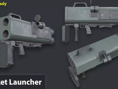 Rocket Launcher Game Ready 6   Low-poly 3D model
