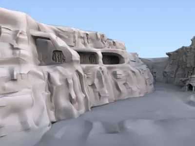 Ancient Caves rocky Mountain 3D model