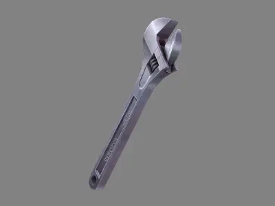 Cartoon wrench - repair tool Low-poly 3D model