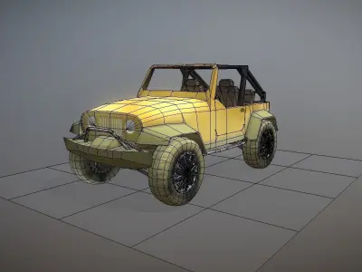 Offroad jeep car Low-poly 3D model