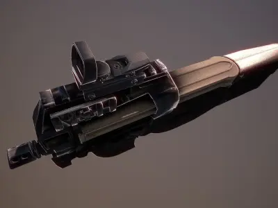 P90 gun Low-poly 3D model