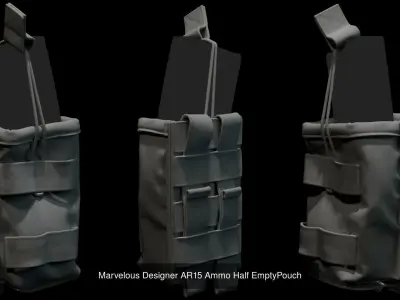 MarvelousDesigner Pouches 3D Model Pack