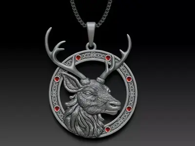 Deer Head Pendant M22 3D print model