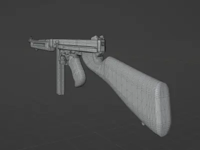 Thompson M1A1 Low-poly 3D model