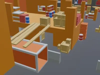 LOWPOLY  FPS  TDM  GAME MAP 3D model