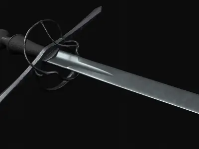 Saxon battlesword 1580s Low-poly 3D model