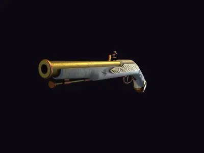 Flintlock Pistol Low-poly 3D model purchase