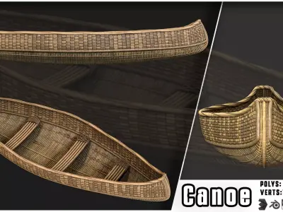 Handcrafted Woven Canoe  3D model