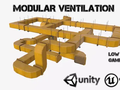Modular ventilation Low-poly 3D model get