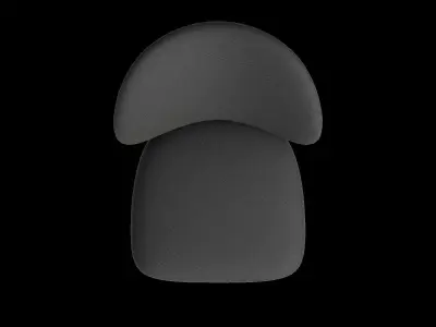 Simple Black Fabric Black Metal Chair Low-poly 3D model