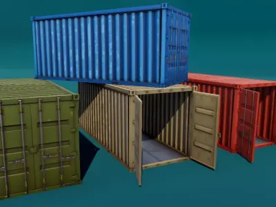 Shipping Cargo Container Stylized Low-poly 3D model