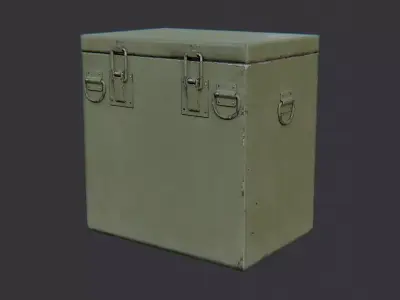 Olive Drab Military Food Container Chest Low-poly 3D model