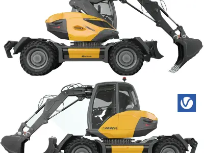 Excavator Mecalac 11mwr 3D model