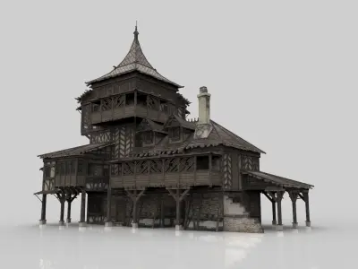 Medieval house fantasy 12 Low-poly 3D model