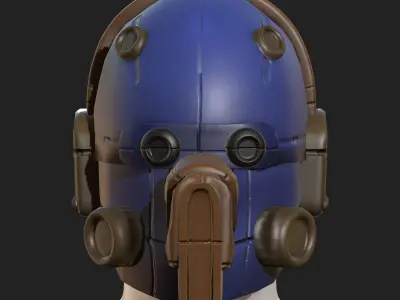 Helmet scifi military combat 3d model low poly  Low-poly 3D model 5