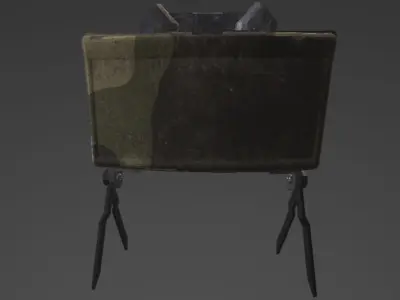 claymore camouflage bag on tripod Low-poly 3D model