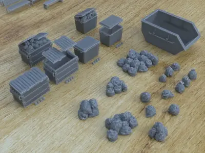 OUTDOOR BUILDING STRUCTURE ASSETS 1-35 SUPPORTED STL 3D print model