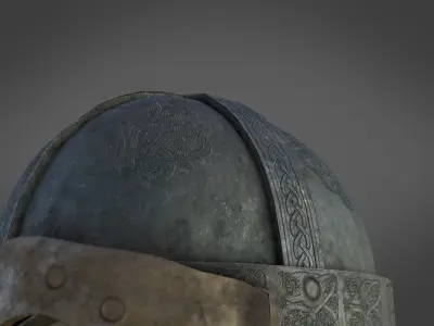 PBR viking helmet Low-poly 3D model