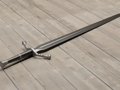 Witchers sword Low-poly 3D model