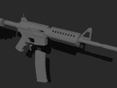 Assault Rifle Low-poly 3D model 15