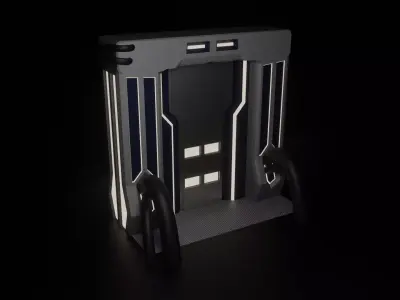black friday rigged sci-fi door 3d  Free 3D model