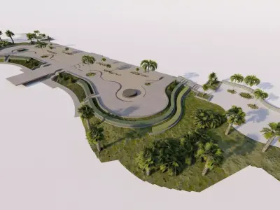 public park-Private Park Landscape 3D model 12