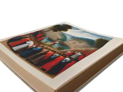 Realistic Open Book Historical Art Low-poly 3D model