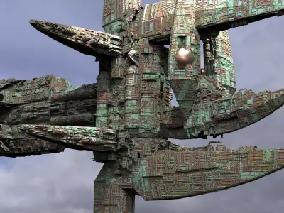 Wraith Destroyer Ship 2 designs 3D model