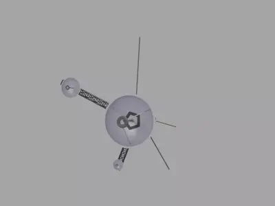Space satellite Low-poly 3D model