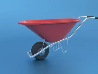 Low Poly Wheel Borrow Low-poly 3D model